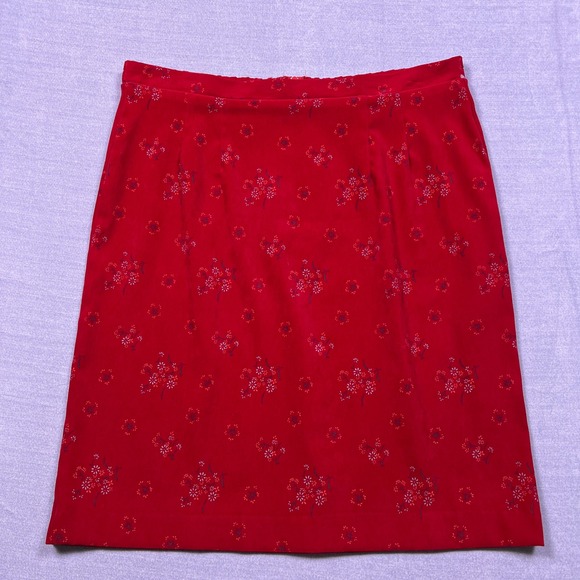 Vintage Harbor Dress Petite Red Floral Blazer‎ & Skirt Set Size 12P - Picture 6 of 11